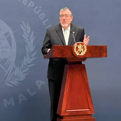 El presidente Bernardo Arévalo durante la conferencia de prensa 