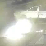 Intentó incendiar una tienda y terminó gravemente herido. ,Captura de pantalla video de X.