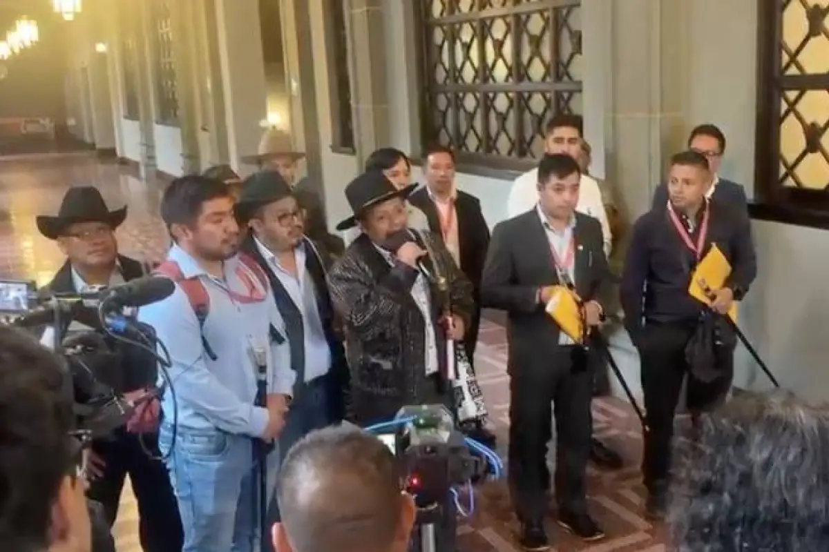 Integrantes de los 48 Cantones de Totonicapán brindan conferencia tras reunirse con el presidente Bernardo Arévalo el martes, 8 de septiembre de 2026., Gobierno de Guatemala