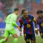 Celebración de Raphinha ante el Feyenoord por la Champions League - EFE