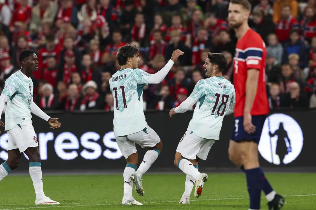 Celebración de Portugal ante Noruega en Oslo - EFE