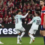Celebración de Portugal ante Noruega en Oslo - EFE