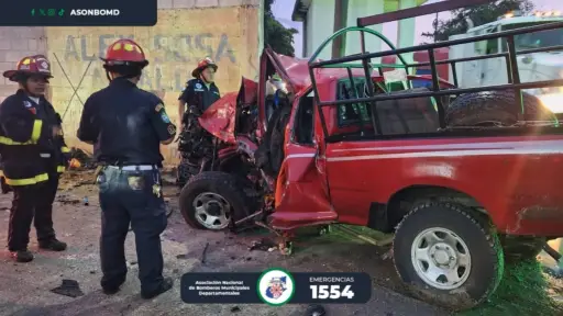 El percance vial ocurrió en el kilómetro 142 de la ruta al Atlántico. ,Bomberos Municipales Departamentales