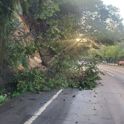 El derrumbe ocurrió en el kilometro 23 de la ruta Interamericana. ,PMT de Mixco