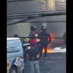 Incendio de motocicleta en la zona 10. ,PMT capitalina/Montejo