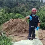 Área donde fue localizado un cadáver en San Pedro Sacatepéquez. ,Bomberos Municipales Departamentales