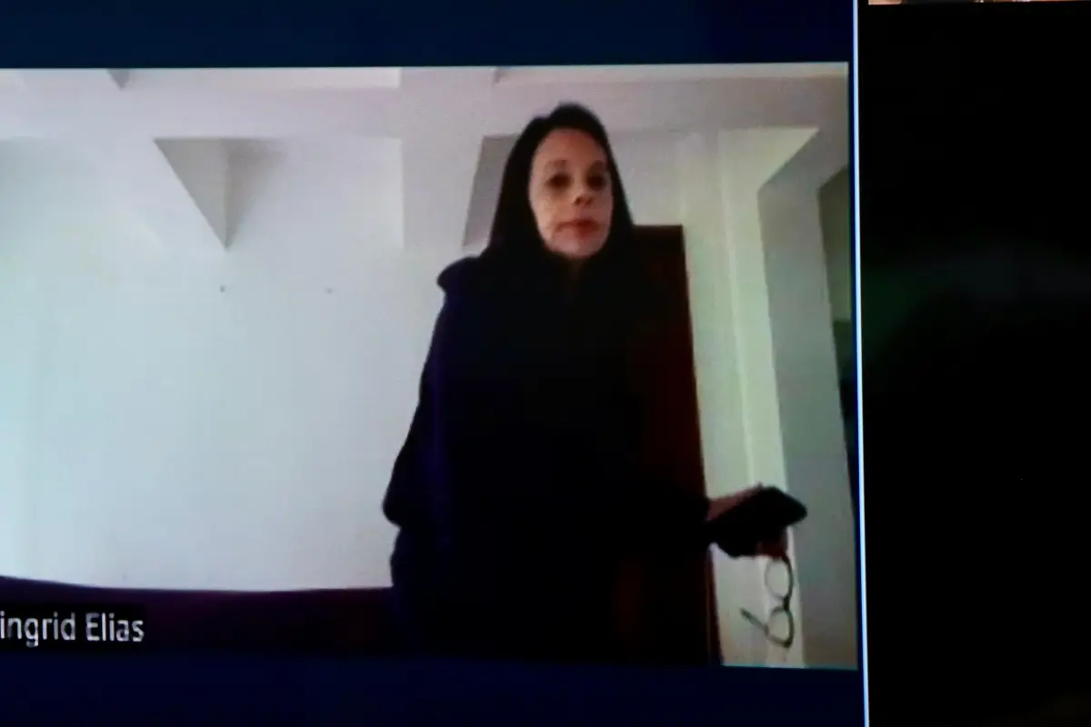 La exvicepresidenta Roxana Baldetti en audiencia por videoconferencia en el Juzgado de Extinción de Dominio el martes 22 de septiembre de 2026., Omar Solís/Emisoras Unidas