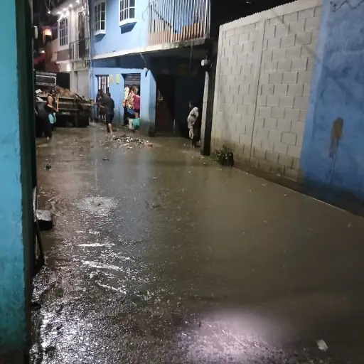 Viviendas inundadas en Chinautla, Guatemala. ,Conred