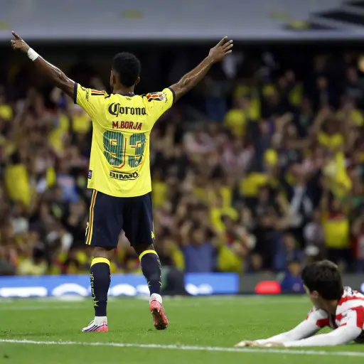 Celebración de Miguel Borja ante las Chivas de Guadalajara - EFE