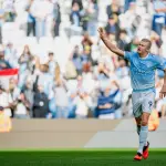 Celebración de Erling Haaland ante el Sunderland - Manchester City