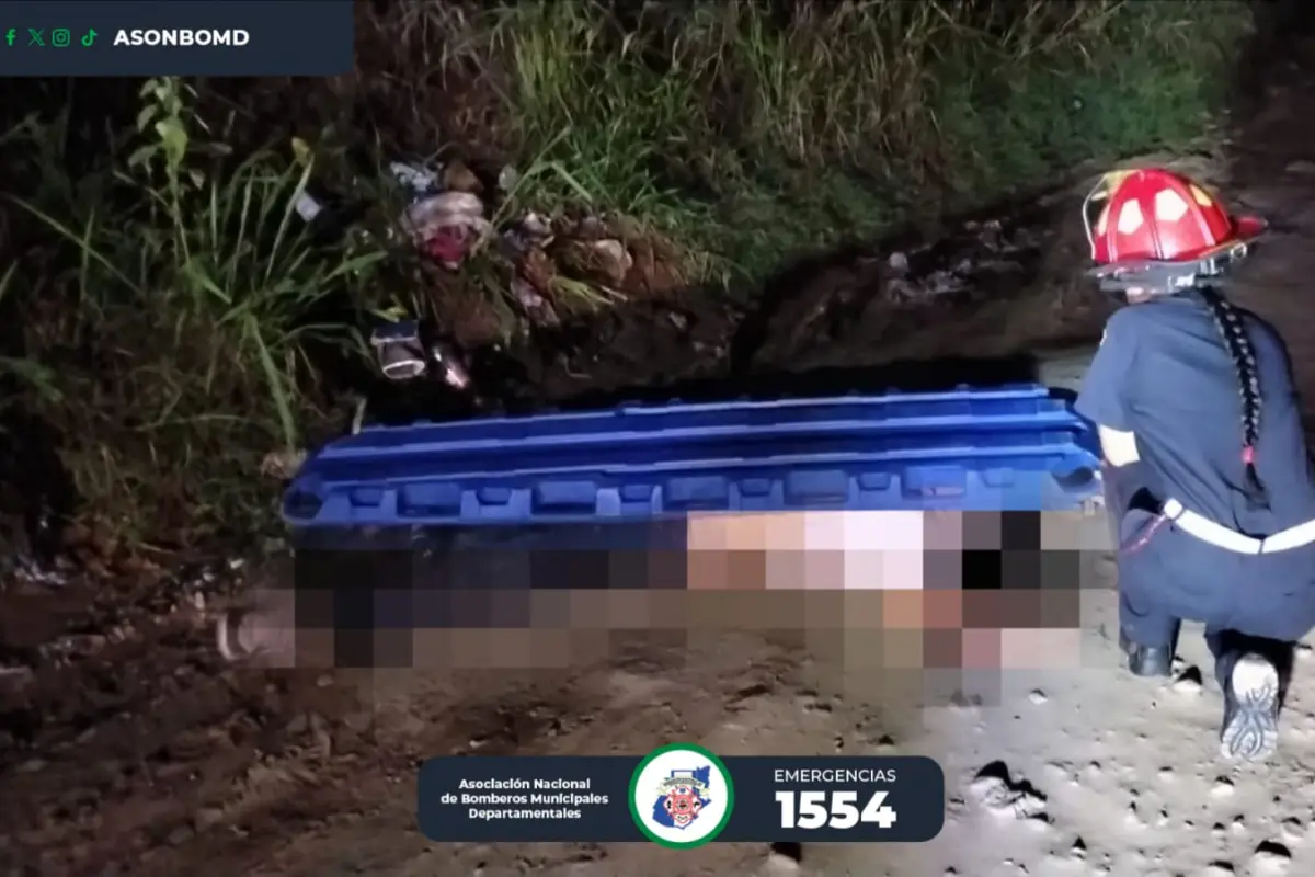 El cuerpo sin vida de un hombre fue encontrado en Sanarate, El Progreso., Bomberos Municipales Departamentales