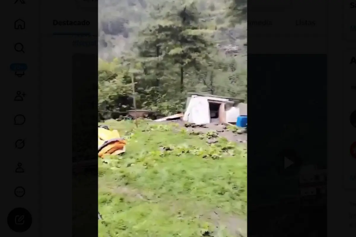 Fotograma de momento de avalancha en Nepal, Captura de video