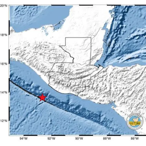 Uno de los sismos registrados este martes, 29 de septiembre, tuvo región epicentral en el océano Pacífico. ,Insivumeh