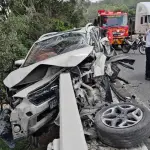 Área donde ocurrió el accidente en el km. 13.5 de la ruta al Pacífico. ,Bomberos Voluntarios