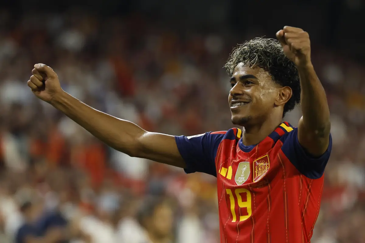 Celebración de Lamine Yamal ante Croacia - EFE