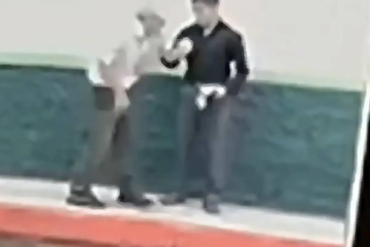 Alcalde condena agresión contra adulto mayor captada por cámara de seguridad en San Lucas, Captura de pantalla video de Facebook.