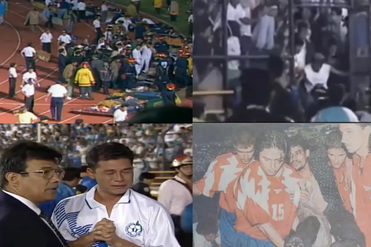 Imágenes de la tragedia en el estadio Mateo Flores en 1996 