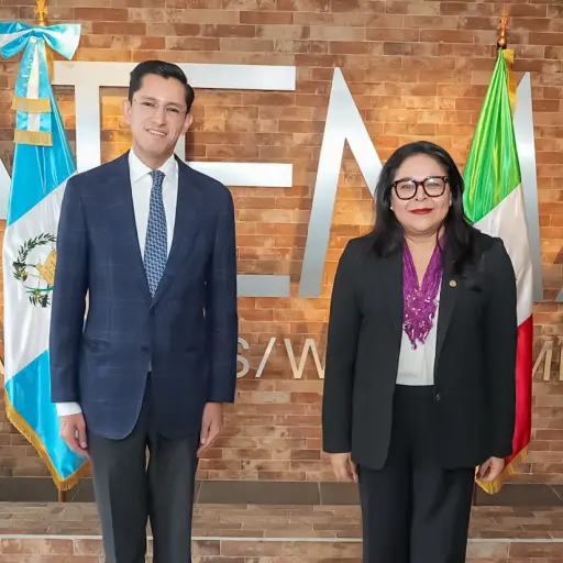 El secretario de Relaciones Exteriores de México, Roberto Velasco, a su llegada a Guatemala. ,Minex