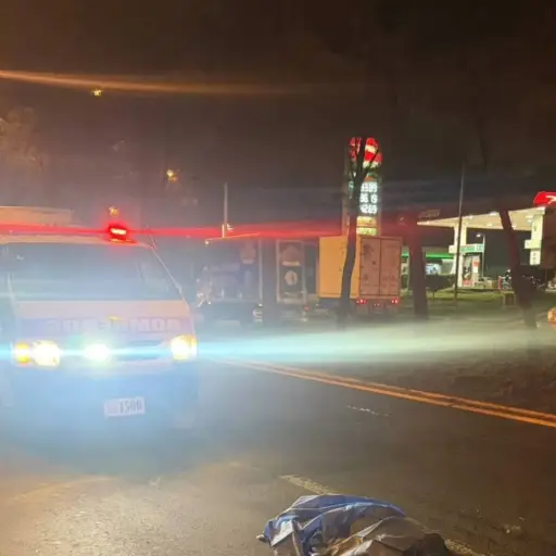 La víctima fue atropellada en la zona 11. ,Foto Bomberos Voluntarios