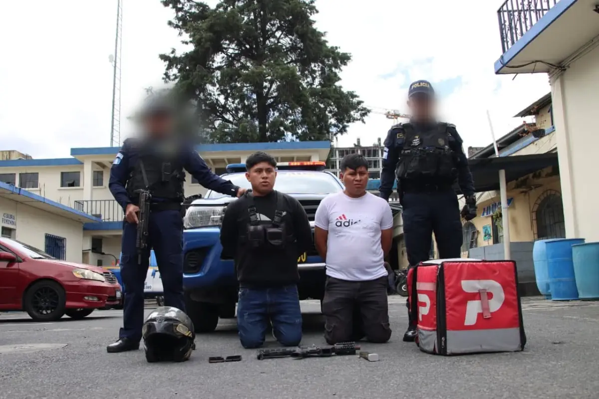 La policía capturó a los dos sosprechos del crimen de  Juan Francisco Solórzano Foppa., Foto PNC