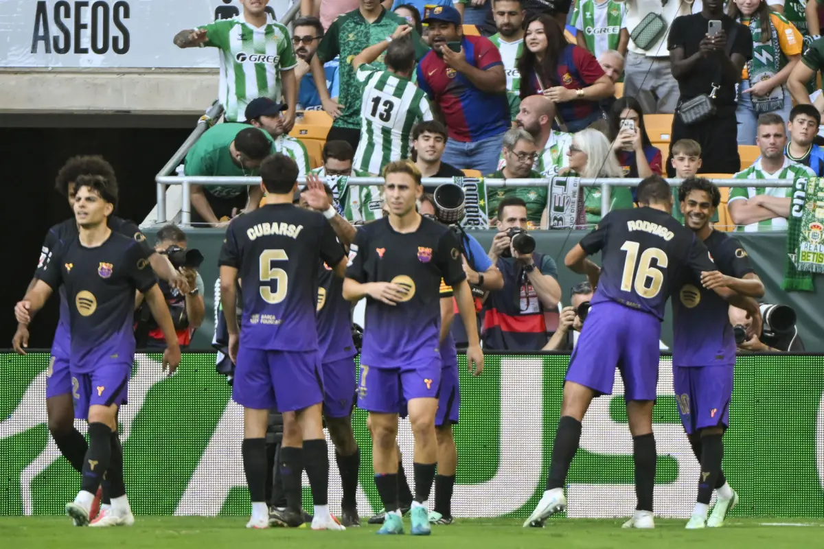Celebración del Barcelona ante el Betis en La Cartuja - EFE