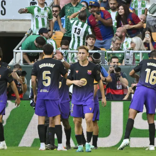 Celebración del Barcelona ante el Betis en La Cartuja - EFE