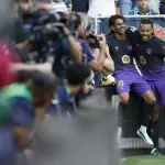 Celebración de Lamine Yamal ante el Real Betis - EFE