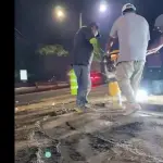 Trabajos en el área del hundimiento en Km. 16 de la ruta Interamericana. ,Municipalidad de Mixco