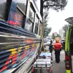 El ataque armado y posterior accidente ocurrieron en la calzada San Juan. ,Bomberos Municipales.