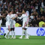Celebración del Real Madrid ante el Sevilla en LaLiga española - EFE