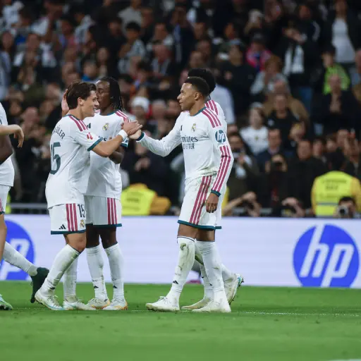 Celebración del Real Madrid ante el Sevilla en LaLiga española - EFE