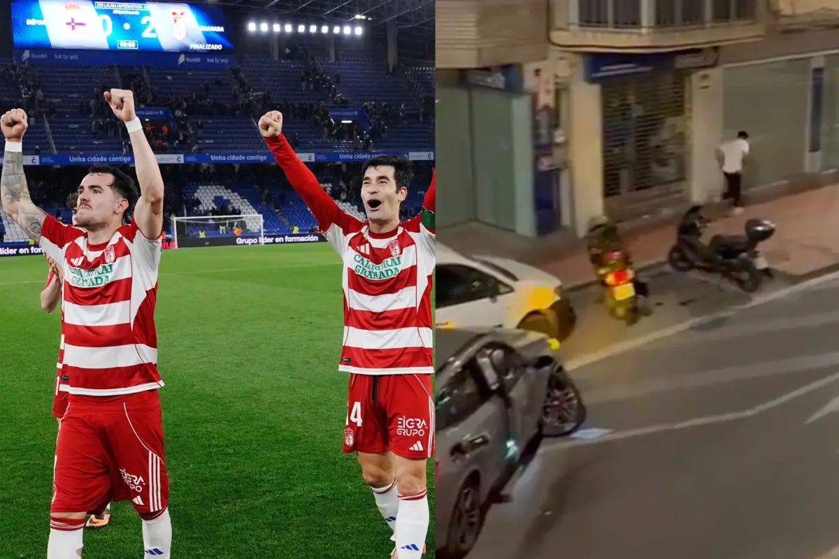 El futbolista Alex Sola protagonizó un aparatoso accidente en la ciudad de Almería, España - RR.SS.