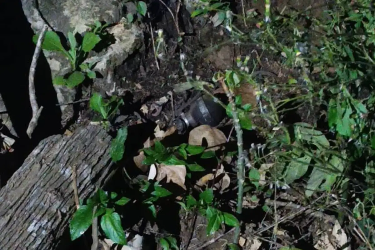 Área donde fue localizado un explosivo en Alta Verapaz., PNC