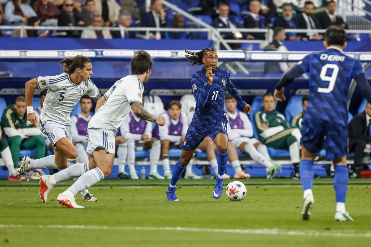 Acción de juego entre Francia e Italia
