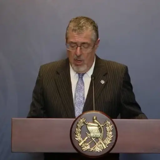El presidente Bernardo Arévalo durante la conferencia de prensa 