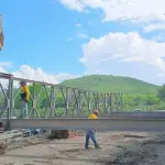 Montaje del puente modular Güijo en el kilómetro 111 de la ruta al Atlántico. ,CIV