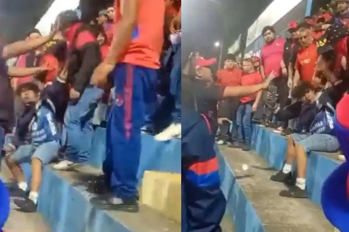 Aficionado con camisola de Comunicaciones es agredido físicamente en estadio El Trébol 