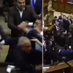 Pelea entre diputados en el Parlamento de Armenia ,Captura de pantalla de la red social X