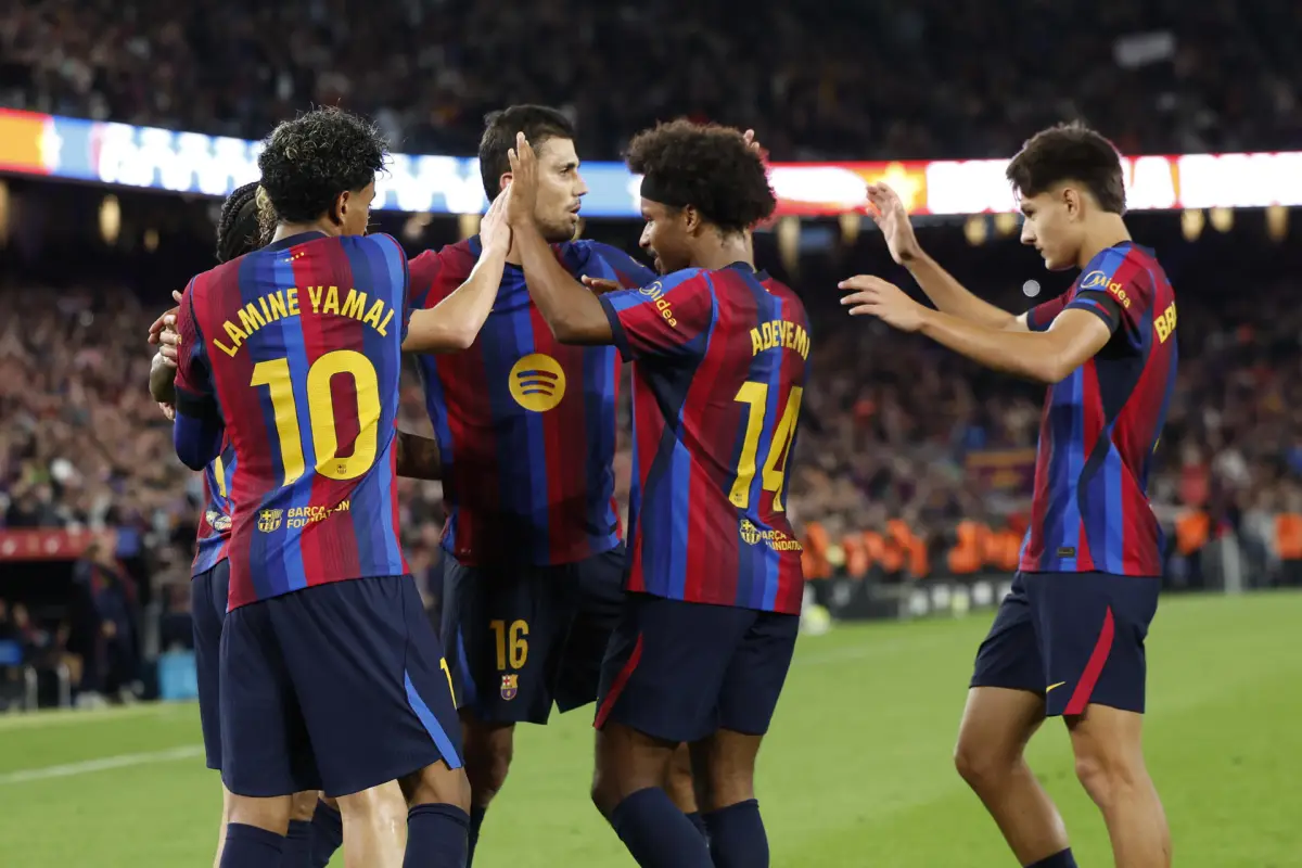 Celebración del FC Barcelona ante el Alavés - EFE