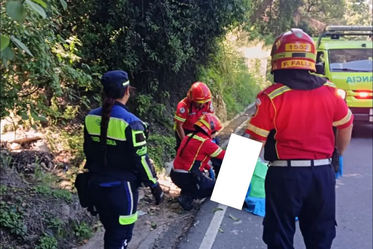 Área donde fue encontrada la persona fallecida en la zona 17., PMT capitalina/Montejo
