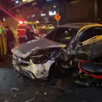 Lugar donde ocurrió el accidente en zona 15. ,Bomberos Municipales