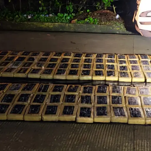 El cargamento de cocaína decomisado en Quetzaltenango el martes 20 de octubre de 2026. ,PNC