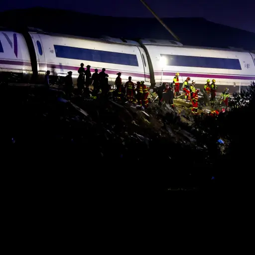 Área donde ocurrió el accidente de trenes en España. ,EFE