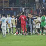 Acción al final del juego Guatemala vs. Surinam 