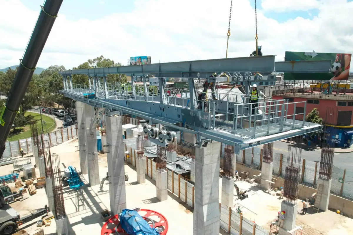  Un área de construcción de estaciones del Aerometro en la Ciudad de Guatemala. / FOTO: Municipalidad de Guatemala , Foto Aerometro